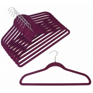 Slim-Line Burgundy Shirt/Pant Hanger 