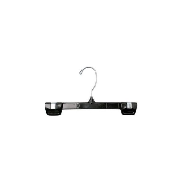 Black Plastic Snap Grip Pant/Skirt Hanger w/ Swivel Hook - Plastic Hangers