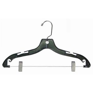Black Plastic Combination Hanger w/ Clips