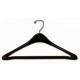 17" Deluxe Black Plastic Suit Hanger w/ Pants Bar