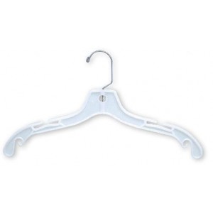 Heavyweight White Plastic Top Hanger 